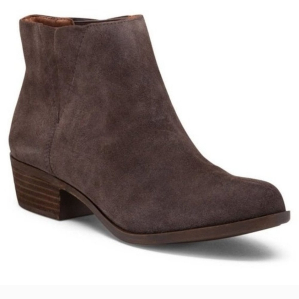 Lucky Brand Benissa Brown Suede Ankle Boots